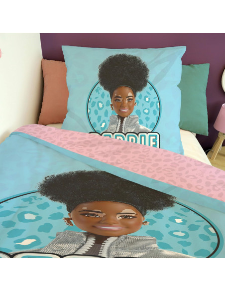 SAHINLER créateur d'univers Barbie - Housse De Couette réversible Barbie 140x200 cm + 1 taie d'oreiller 63x63 cm - 100% Coton -