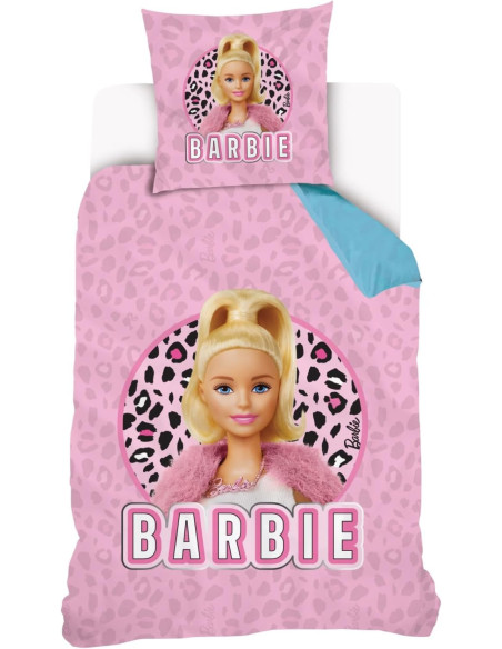 SAHINLER créateur d'univers Barbie - Housse De Couette réversible Barbie 140x200 cm + 1 taie d'oreiller 63x63 cm - 100% Coton -