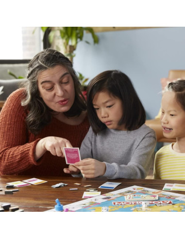 Hasbro Gaming Monopoly Voyage Autour du Monde - Jeu de société pour Famille et Enfants, Pions-tampons encreurs, Plateau de Jeu