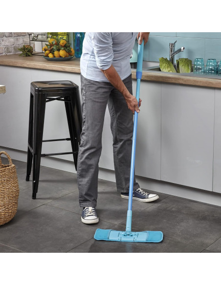 Spontex - Lot de 2 Recharges Express System+ XL - Serpillière Microfibre XL pour Kit Balai Plat - Bleu