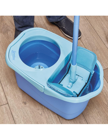 Spontex - Lot de 2 Recharges Express System+ XL - Serpillière Microfibre XL pour Kit Balai Plat - Bleu