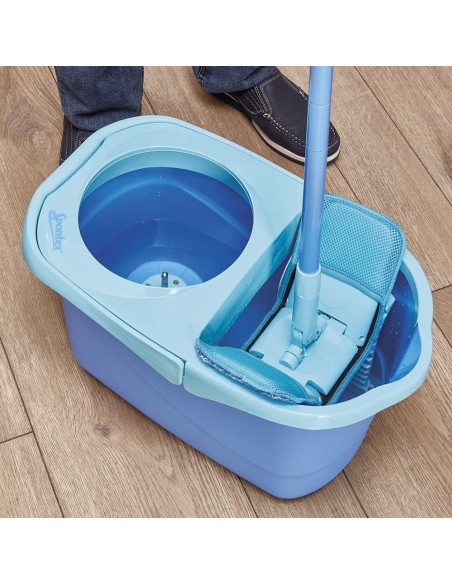 Spontex - Lot de 2 Recharges Express System+ XL - Serpillière Microfibre XL pour Kit Balai Plat - Bleu