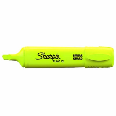 2 Surligneurs Jaune Fluo XL Sharpie Smear Guard